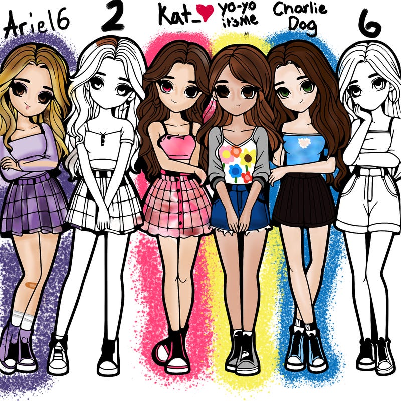 a group of girls realistic