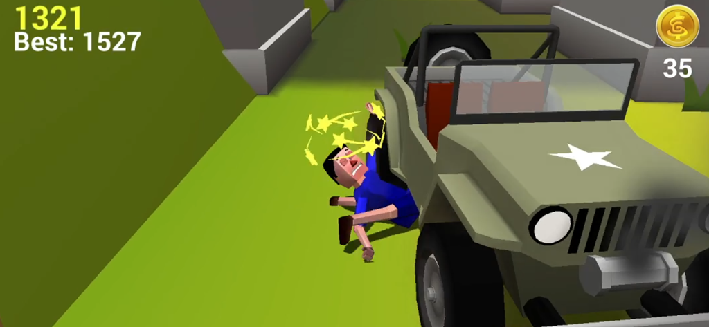 Faily Brakes Classic - Phil Faily dazed after a ragdoll crash next to his jeep in Faily Brakes Classic