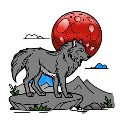 wolf moonlight
