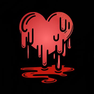 paint dripping from a heart
