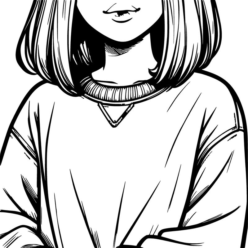 close up of realistic girl wearing sweatshirt