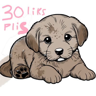 a cute realistic puppy