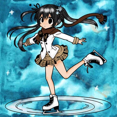anime girl ice skating