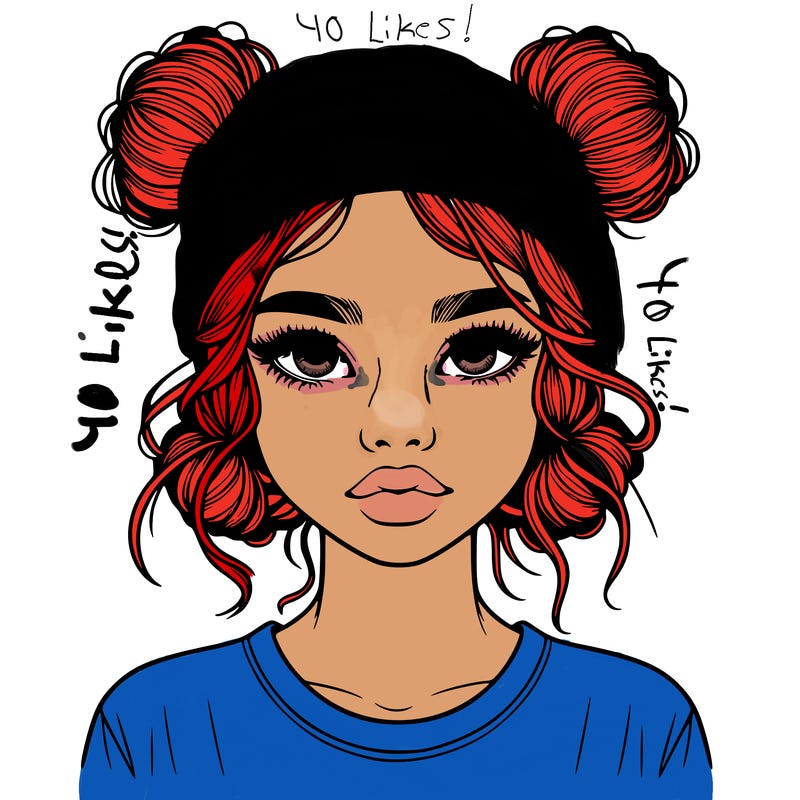 realistic girl with buns in her hair with a beanie on