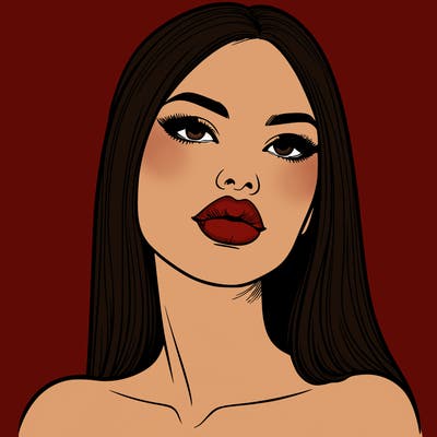realistic woman with full lips