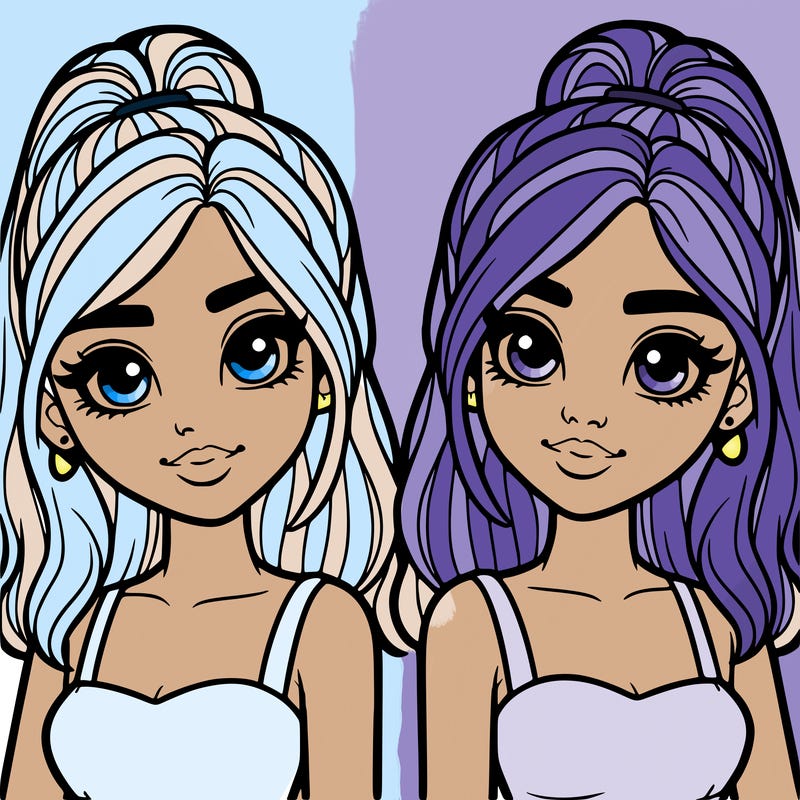 two realistic twin sisters