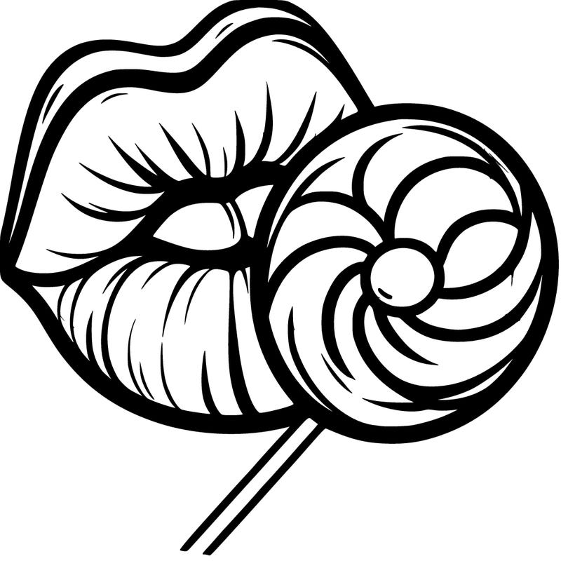 lips with lollipop