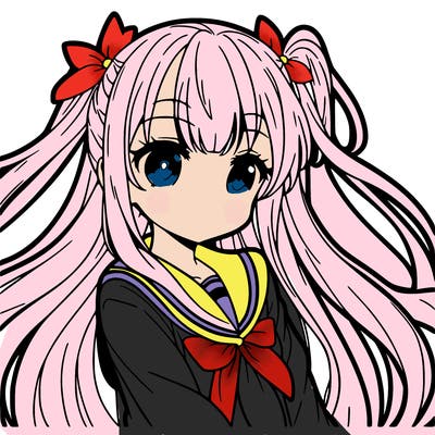 an anime girl with long hair