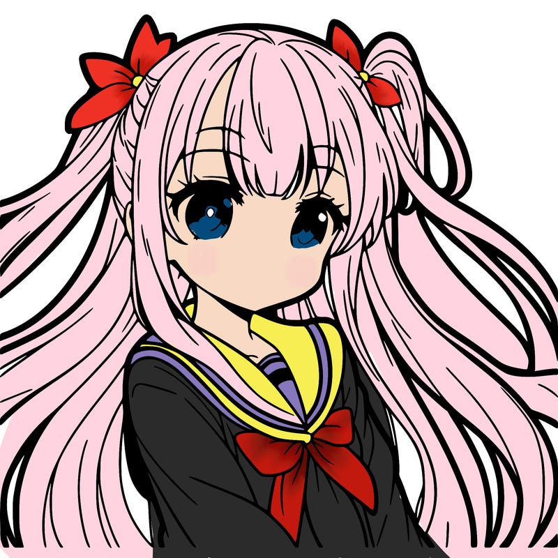 an anime girl with long hair