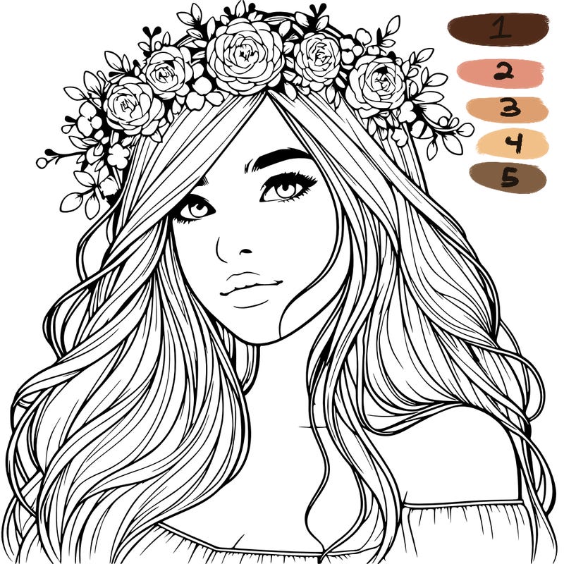 realistic girl with flower crown