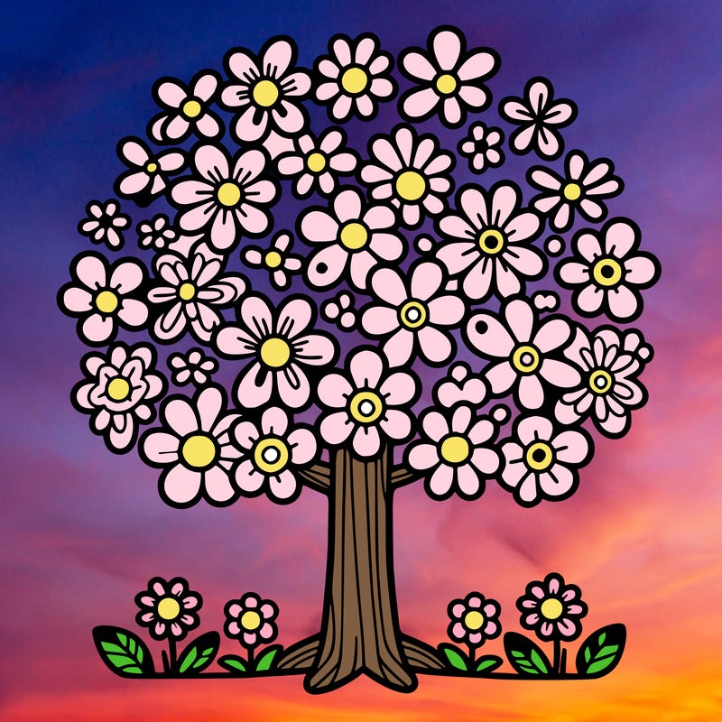 a tree made of flowers