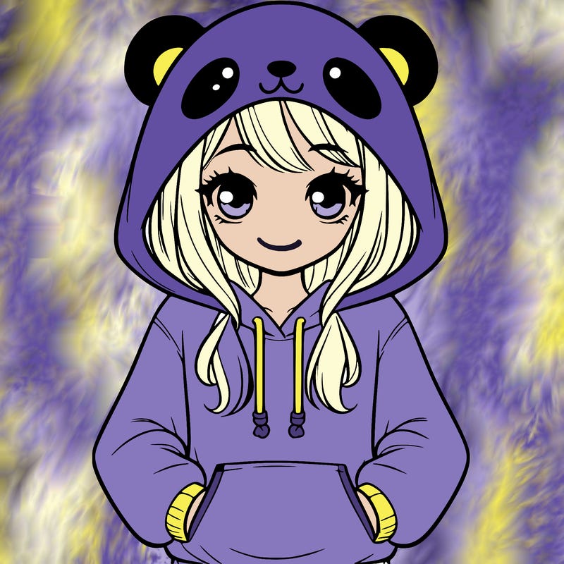 girl in panda hoodie