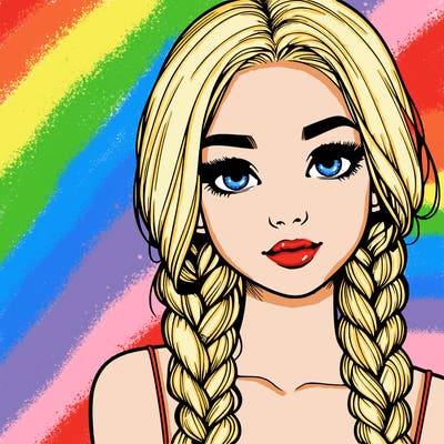 realistic girl with braids