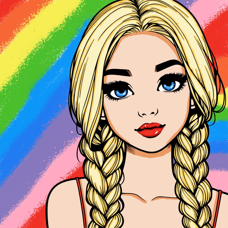 realistic girl with braids