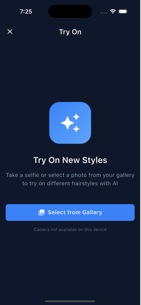 Caliber OS - Interface of the Caliber OS app showing the AI hairstyle virtual try-on feature