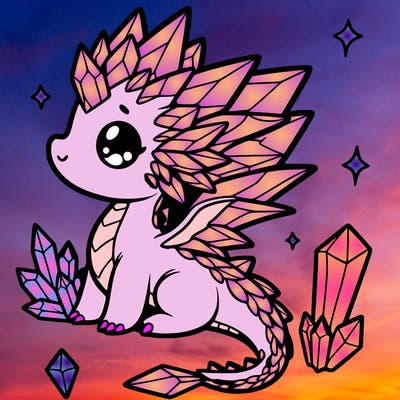 little cute crystal dragon