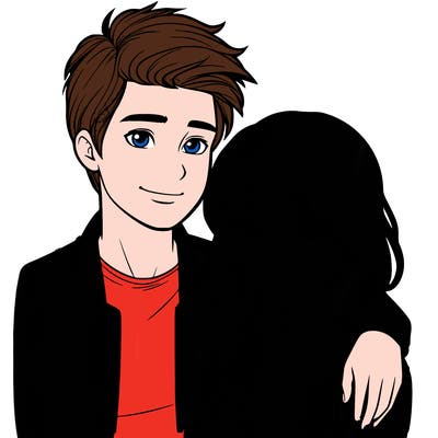 a realistic boy with his girlfriend