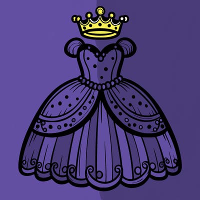 gown with tiara