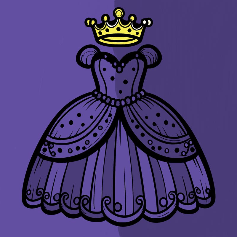 gown with tiara