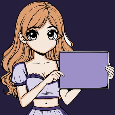 realistic pretty girl holding blank sign