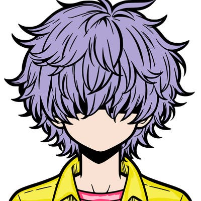 manga boy fluffy hair covering his eyes