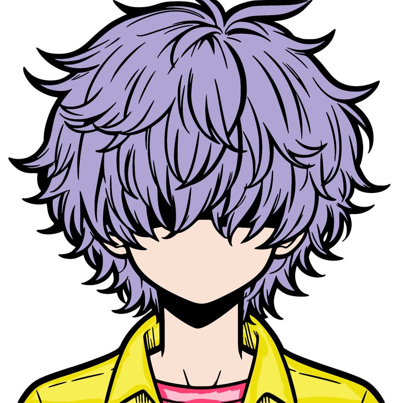 manga boy fluffy hair covering his eyes