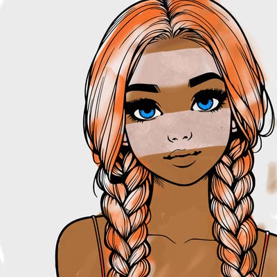 realistic girl with braids