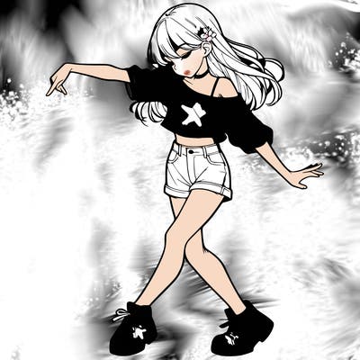 realistic girl danceing
