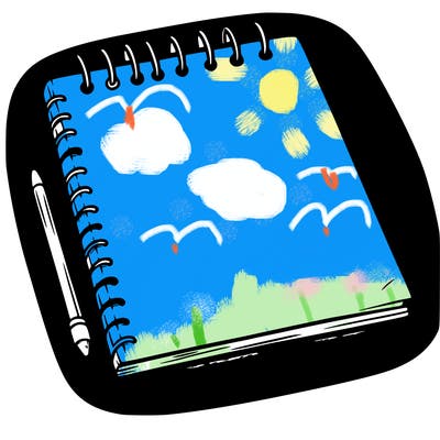 a blank sketch pad