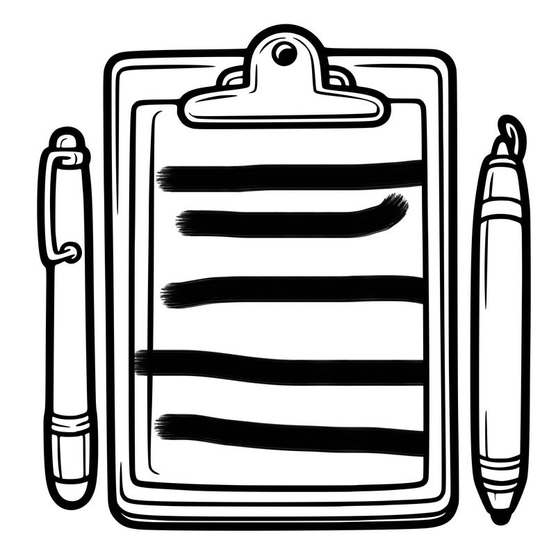 blank clip board with pen