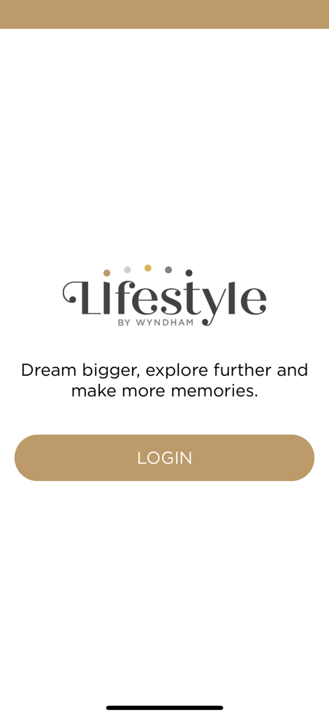 Lifestyle by Wyndham - Lifestyle by Wyndham mobile app login screen with brand logo and welcome message.
