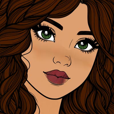 beautiful realistic girl close up to the camera with wavy hair,