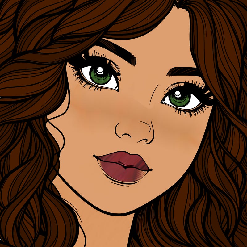 beautiful realistic girl close up to the camera with wavy hair,