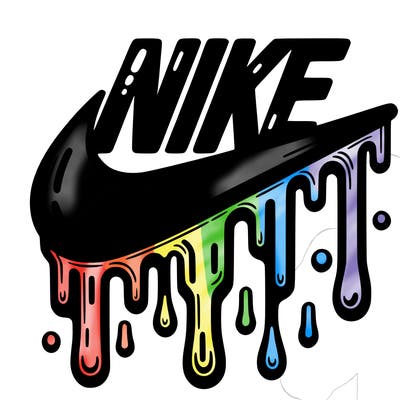 dripping nike logo