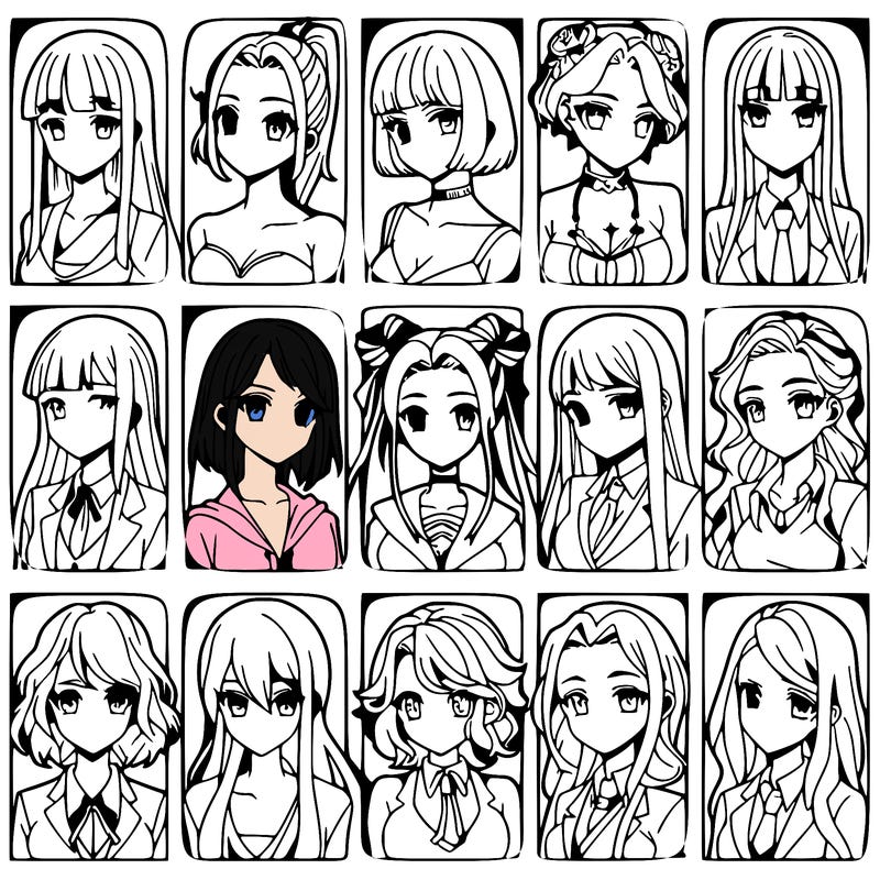 girls that look diffrent anime