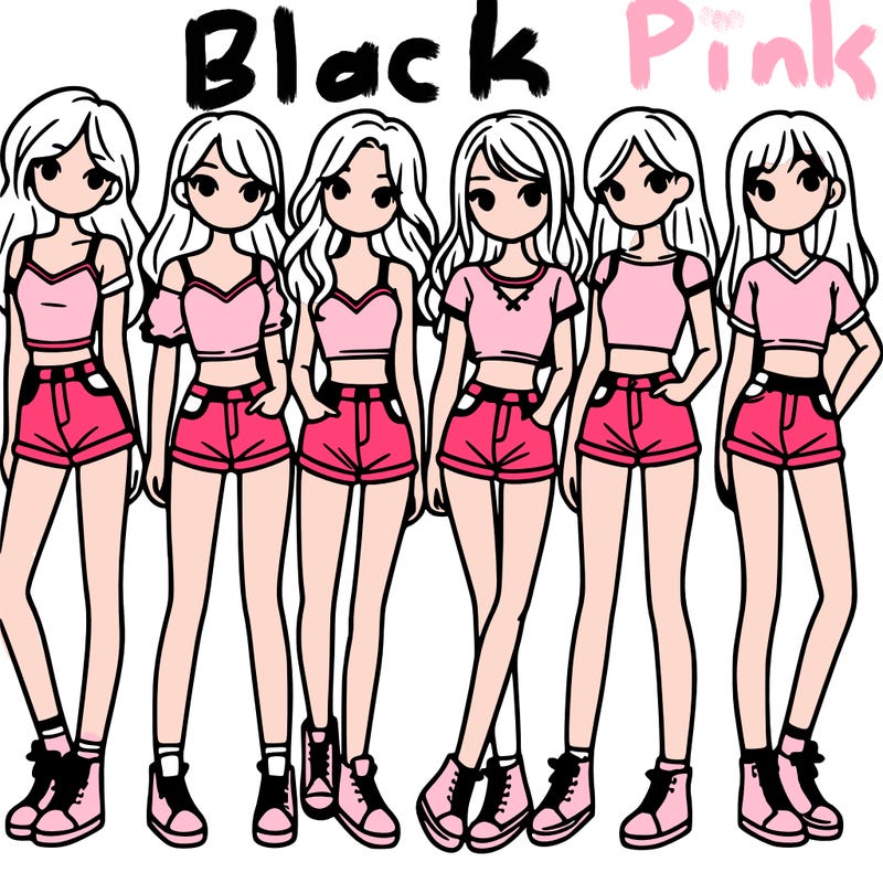 a group of girls wearing crop tops and shorts