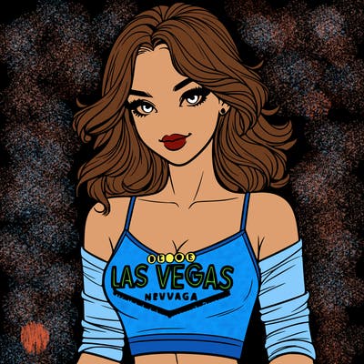 realistic beautiful girl with a las vegas crop top
