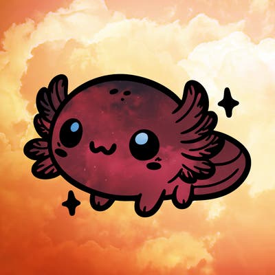 cute easy baby axolotl