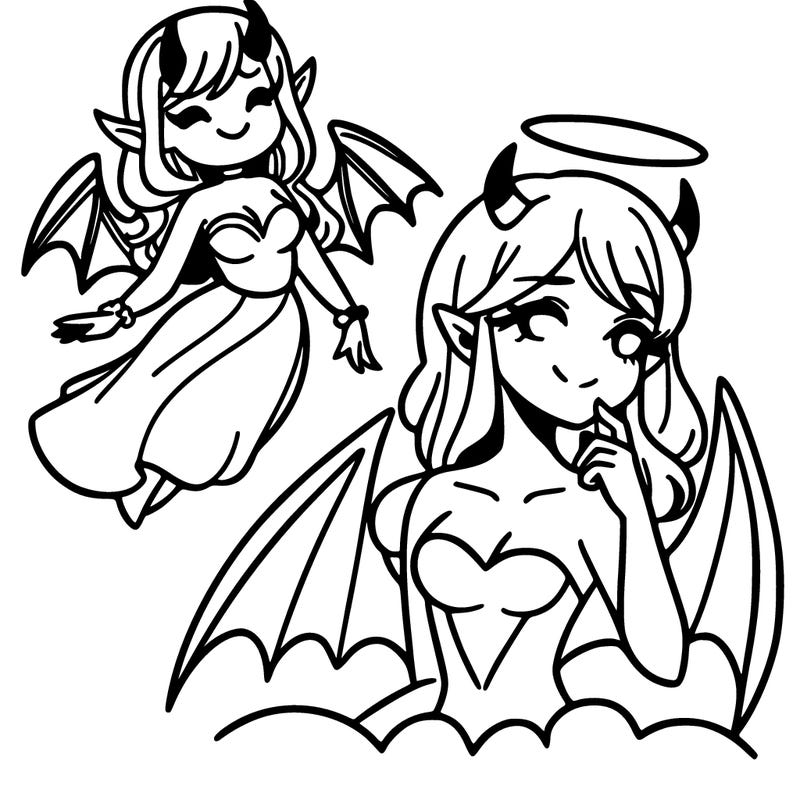 a demoness and an angel
