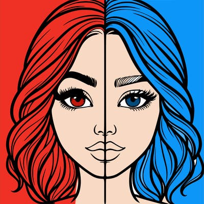 realistic girl split half