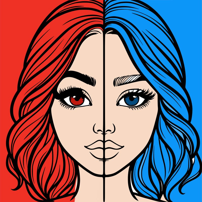 realistic girl split half