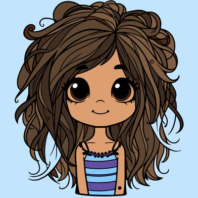 messy hair pretty  little  girl