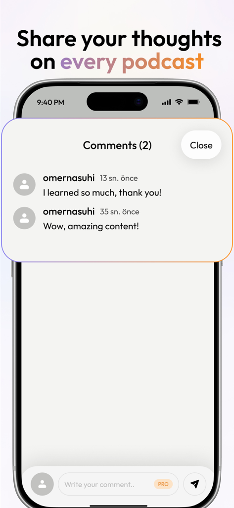 Mobile app screen showing user comments on an AI generated study podcast