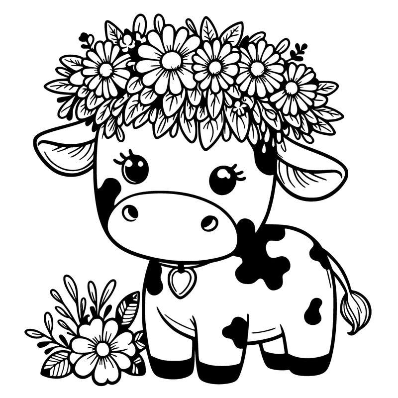 cows with flower crown