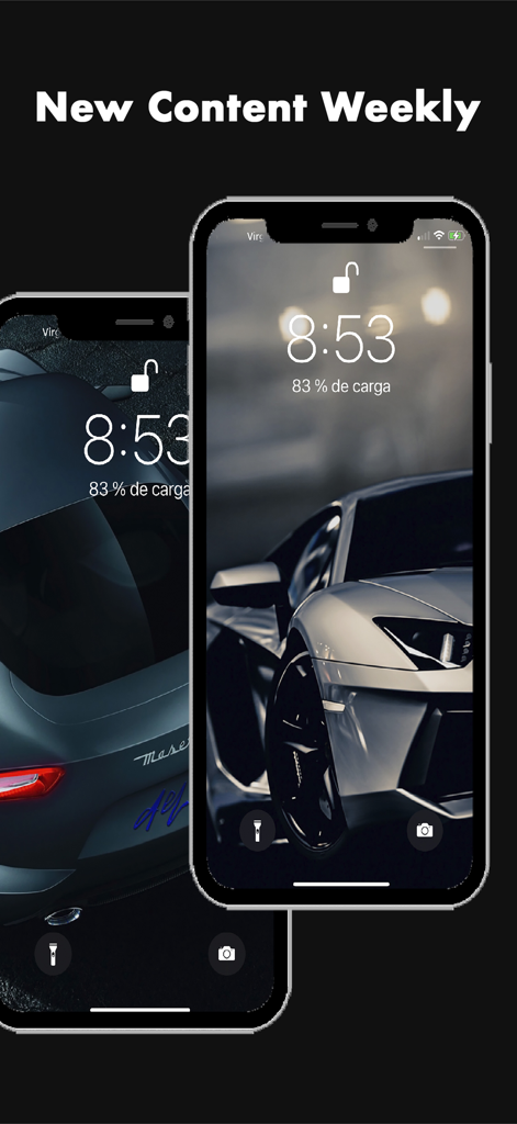 Car HD Wallpapers Collection - Two iPhones displaying high definition car wallpapers on lock screens