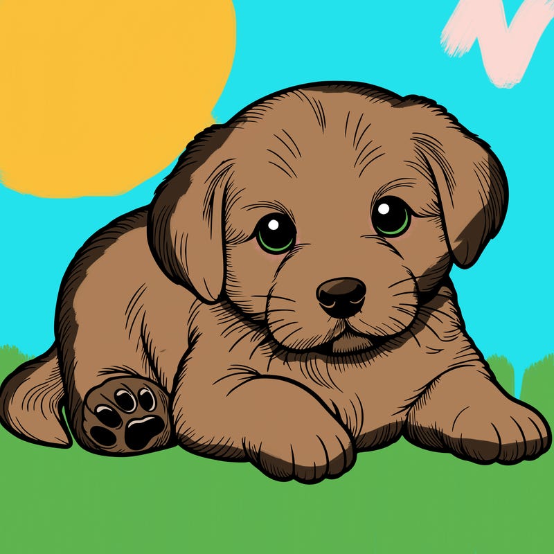 a cute realistic puppy