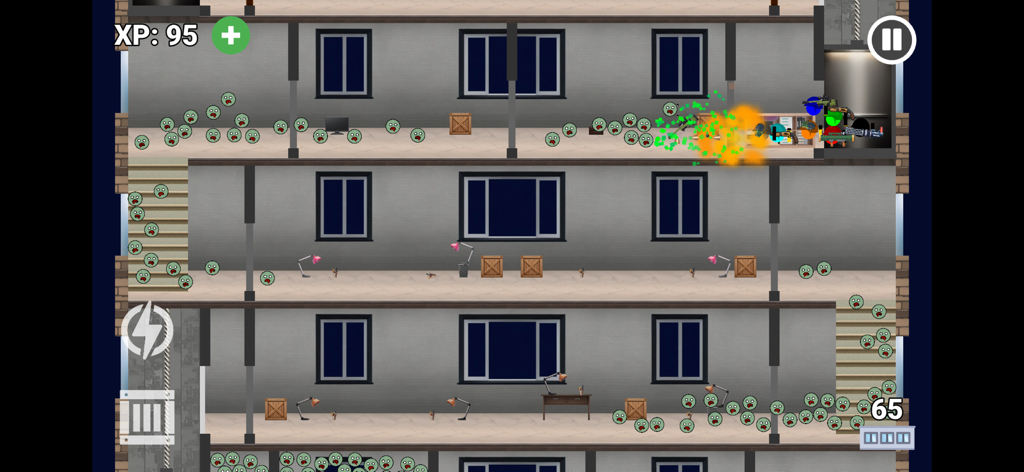 Zombie Tower Escape - Marble survivors defending against a green zombie horde inside a multi story building