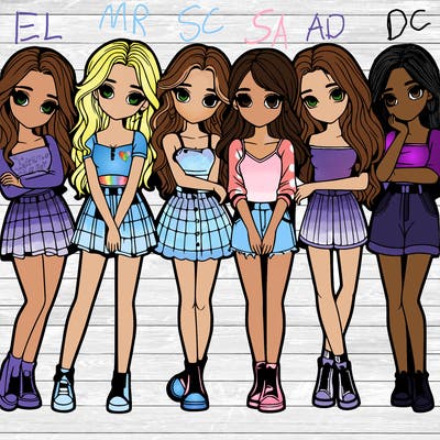 a group of girls realistic