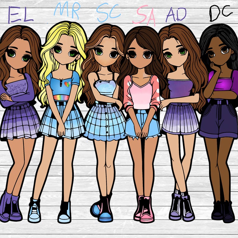 a group of girls realistic