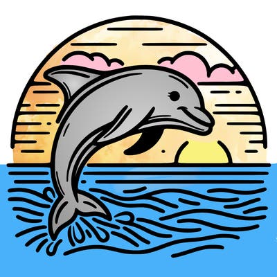 dolphin in a sunset